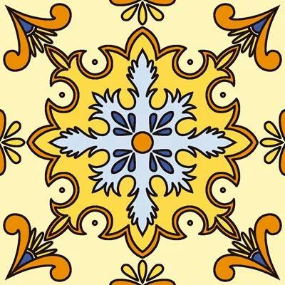 Papel De Parede Adesivo Ornamental Amarelo 861248339