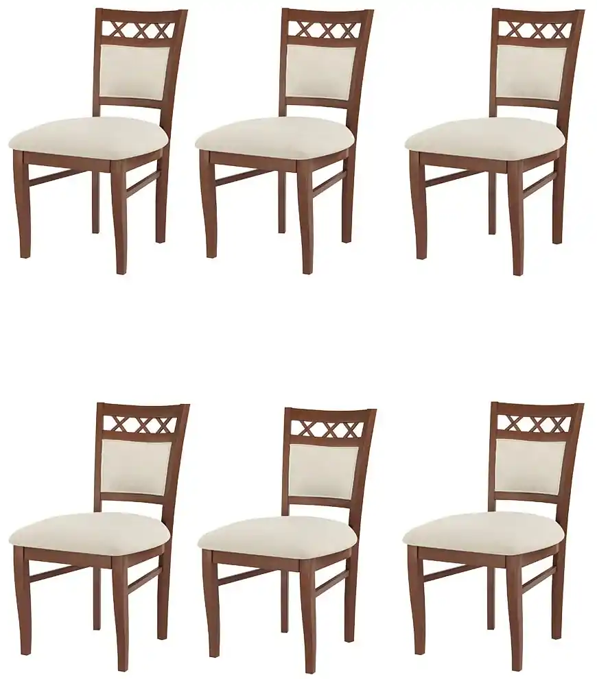 Conjunto 2 Cadeiras Madeira Tauari Estofado Joli Marrom Fernanda