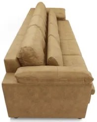 Sofá Retrátil 4 Lugares Para Sala 379cm Dijon Couro Bege S07 - Mpozena