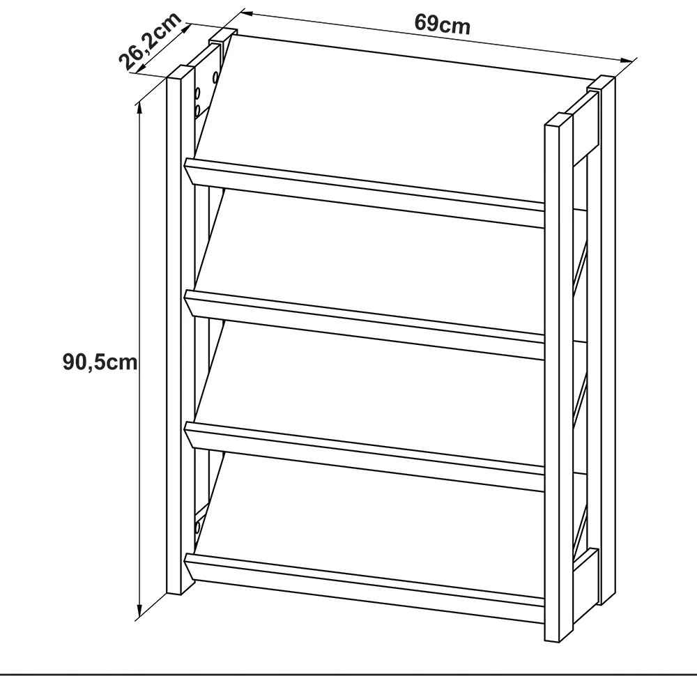 Sapateira Baixa para Quarto AZ1025 MDP Branco/Nogal G69 - Gran Belo