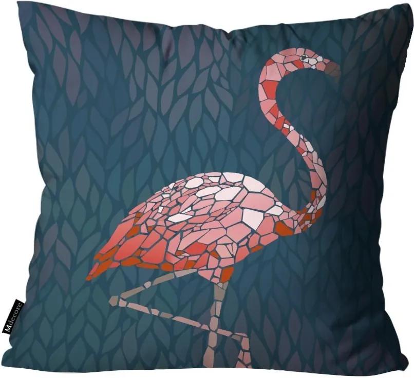 Capa para Almofada Mdecore Flamingo Azul Escuro45x45cm