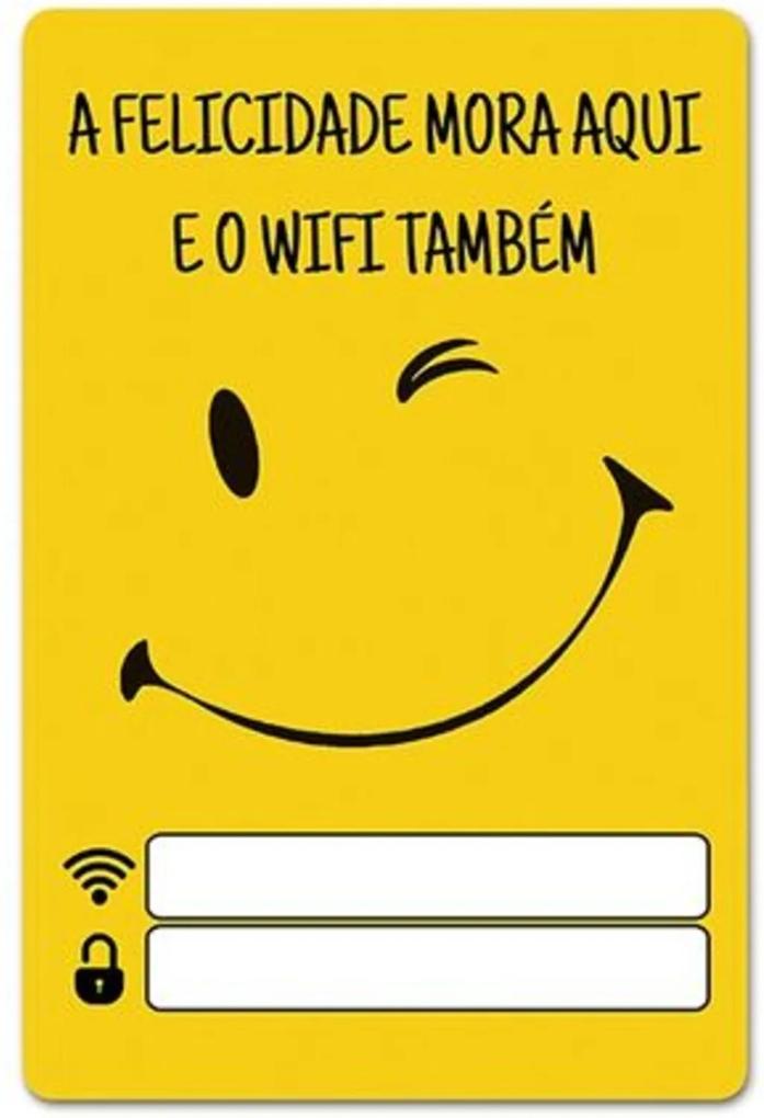 Placa de Wifi A Felicidade Geek10 - Amarelo