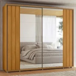 Guarda Roupa Casal 278cm 2 Portas 8 Espelhos Mya Cinamomo Z10 - Mpozen