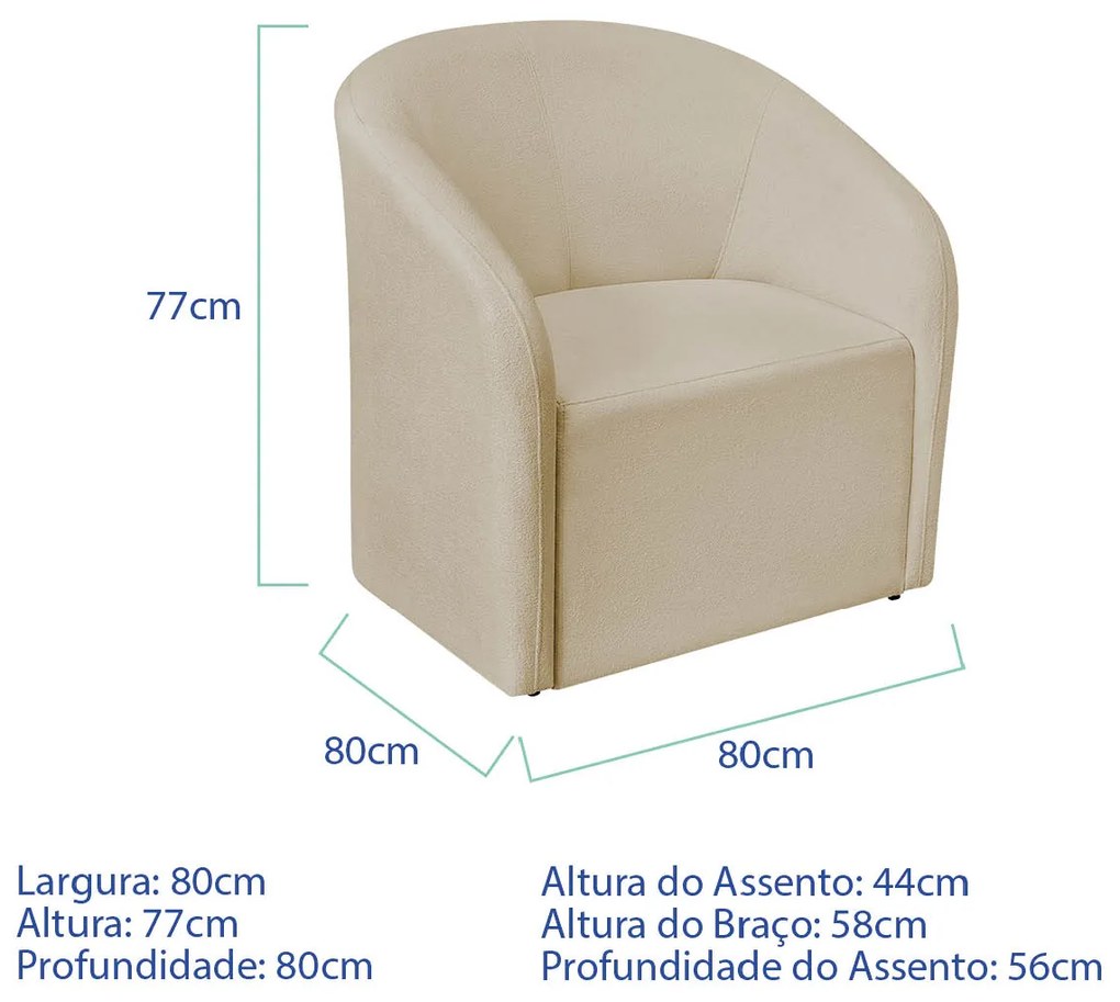 Poltrona Luxo Decorativa Luiza Max Suede