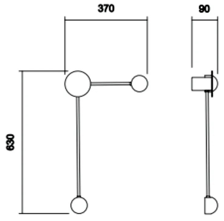 Arandela Conchiglia 2Xpci Led 5W 37X63X9Cm | Usina 5797/41D (DR-PV - Dourado Brilho Polido Verniz, 110V)