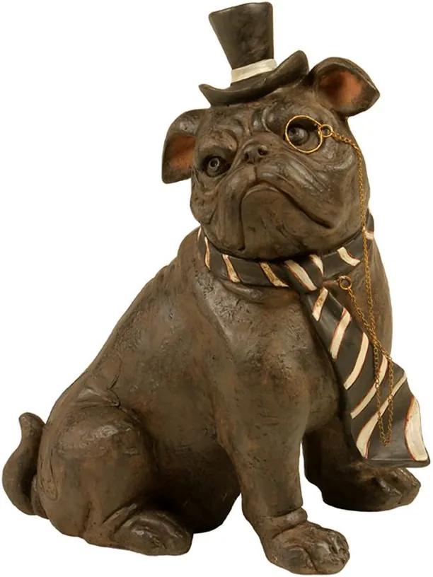Escultura Decorativa de Resina Cachorro Tie