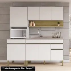 Armário de Cozinha 3 Peças Balcão 150cm sem Tampo Lina13 Z06 Supremo/F