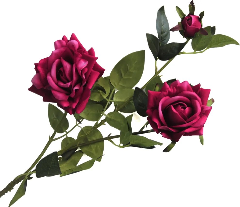 Galho Haste Rosa Pink Flor Artificial 95cm Parece Natural