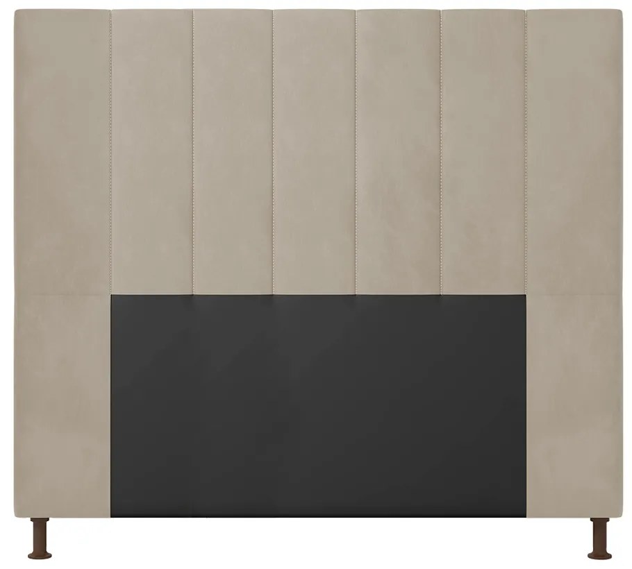 Cabeceira Malibu Para Cama Box Casal 140 cm Suede - D'Rossi - Bege