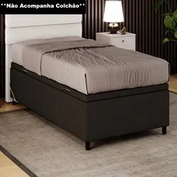 Base para Cama Box Baú Solteiro 88x188cm Hit I02 Suede Marrom - Mpozen