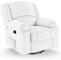 Poltrona do Papai Reclinável Pietra Glider Giratória FH9 PU Branco - M