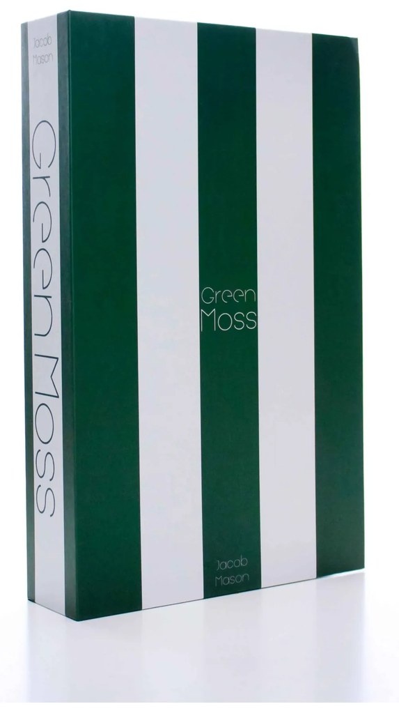 Caixa Livro Decorativa Listra Verde e Branco "Green Moss" 27x17 cm - D'Rossi