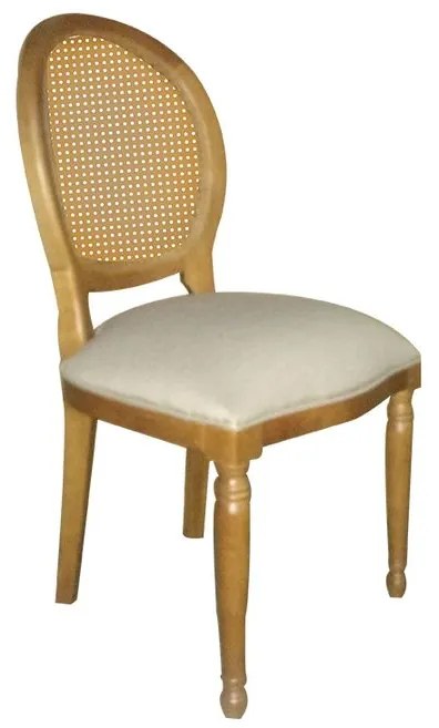 [FORA DE LINHA] Cadeira de Jantar Medalhão Pequena Pés Torneados - Wood Prime 1016371 Liso