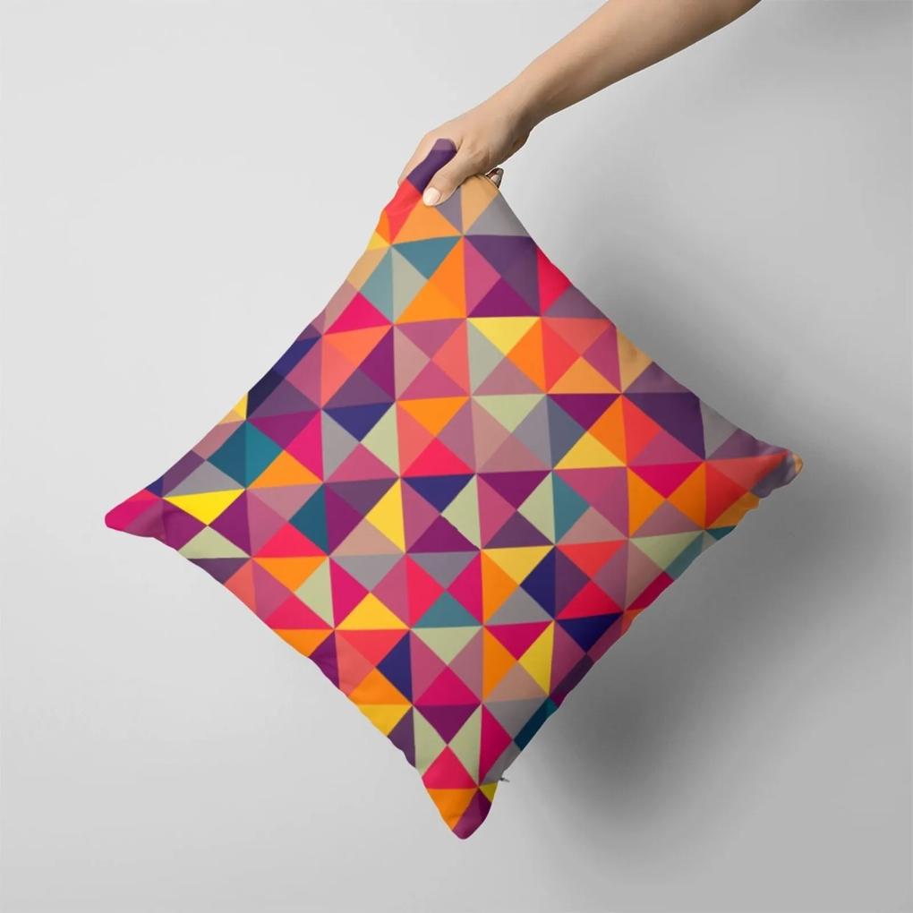 Capa de Almofada Avulsa Decorativa Multi Triangulos Colors 45X45cm