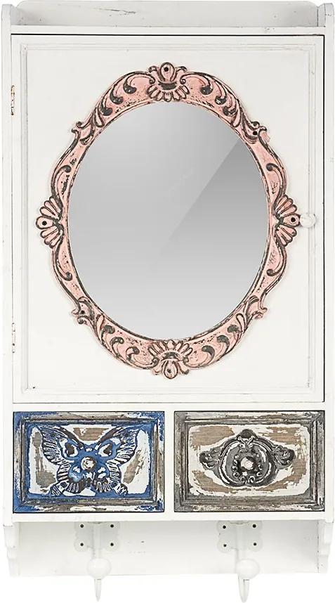 Móvel para Parede Colorido com Espelho Oldway - 73x41 cm
