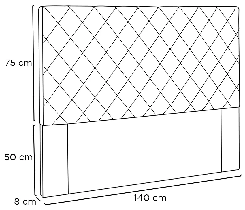 Cabeceira Cama Box Casal 140 cm Dubai Veludo Cinza S04 - D'Rossi