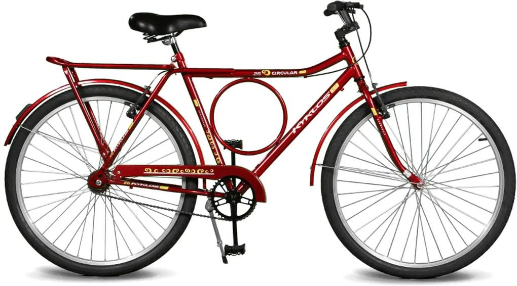 Bicicleta Kyklos Aro 26 Circular 5.7 Freio Manual Vermelho