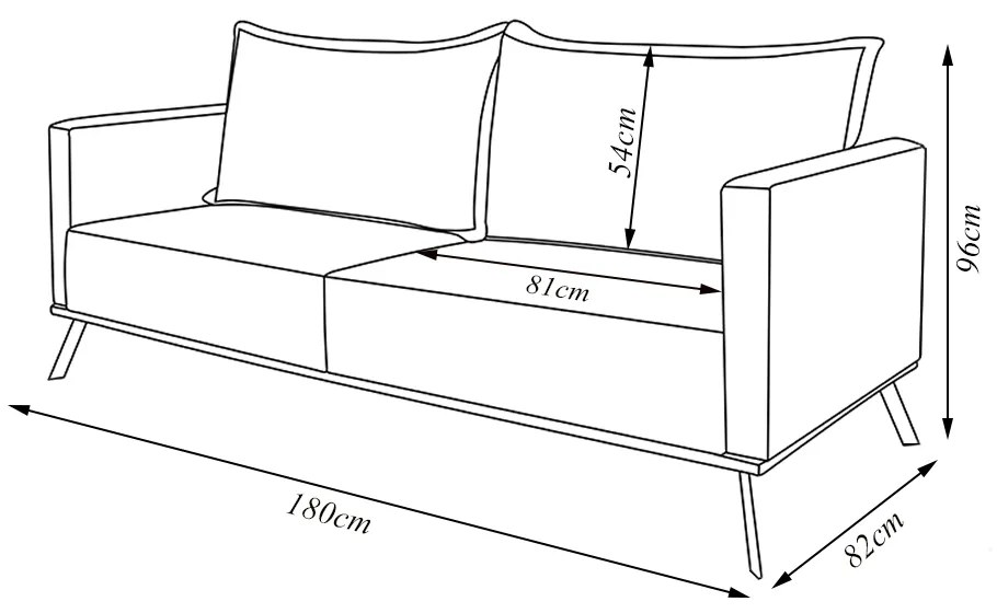 Sofá Living 2 Lugares com Pés de Ferro Almofadas Soltas 180cm Saiph Bouclê Off White G63 - Gran belo