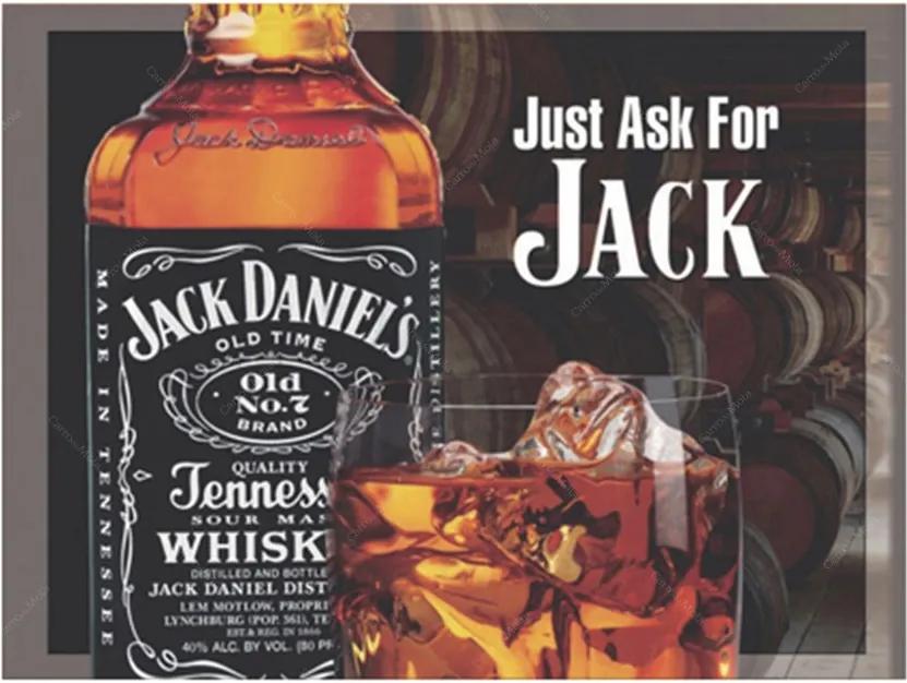 Placa Decorativa Jack Daniels Just Ask Média em Metal - 30x20cm