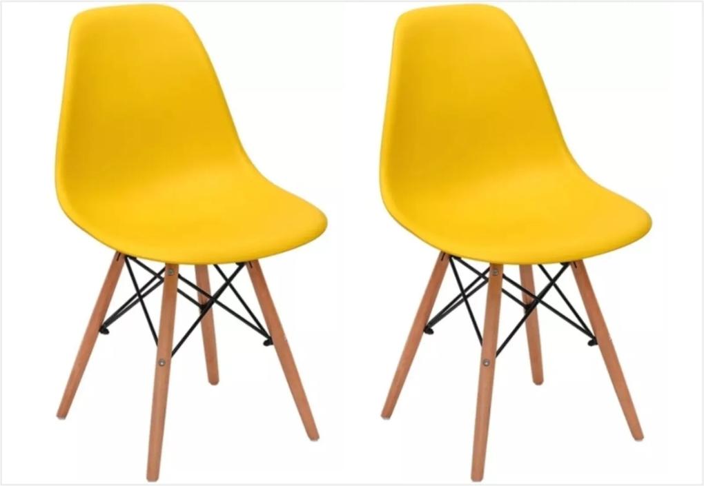 Kit Cadeiras Facthus Eiffel Amarelo,
