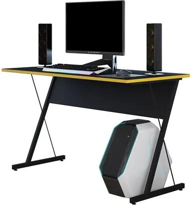 Mesa Para Computador Notebook Gamer Zetta Preto/Amarelo - Fit Mobel