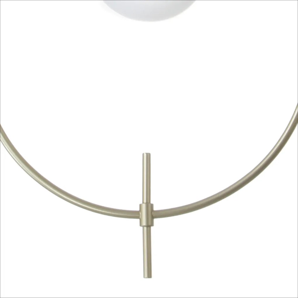 Pendente Cerchio 50,5X12X38Cm Metal Alumínio E Globo Ø12Cm 01Xg9 - Old... (BRANCO / COBRE BRILHO)