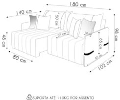 Sofá Cama Retrátil 180cm Essence D05 Linho Bege/Camel - Mpozenato