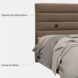 Cabeceira Casal Queen 160cm Greta Suede Liso Marrom Chocolate - Mpozen