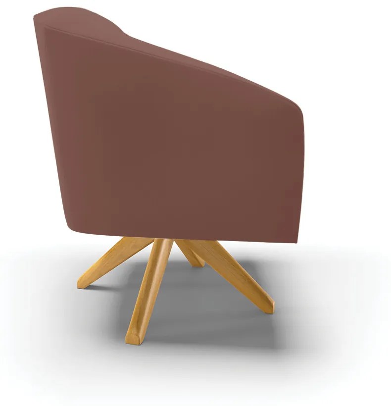 Poltrona Decorativa Giratória MA30 Kit 2 Stella Veludo Rosê D03 - D'Rossi