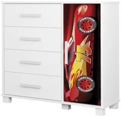 Quarto Infantil 3 Peças Com Mini Cama Carro Vermelho Z53 - Mpozenat