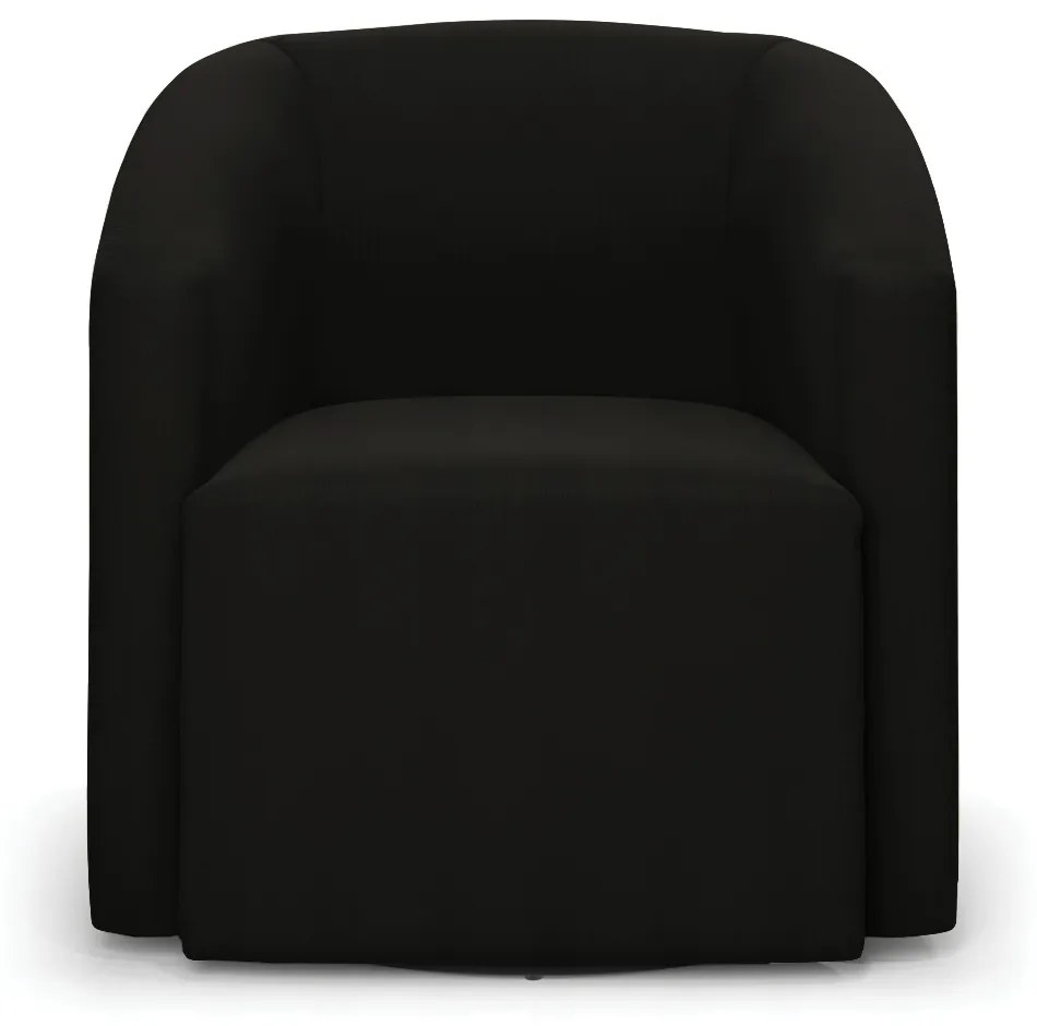 Poltrona Decorativa Base Giratória Stella Max Suede D03 - D'Rossi - Preto
