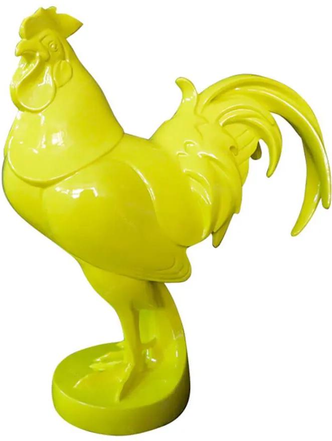 Escultura Noble Rooster Grande Amarelo em Resina - Urban - 29x25,5 cm