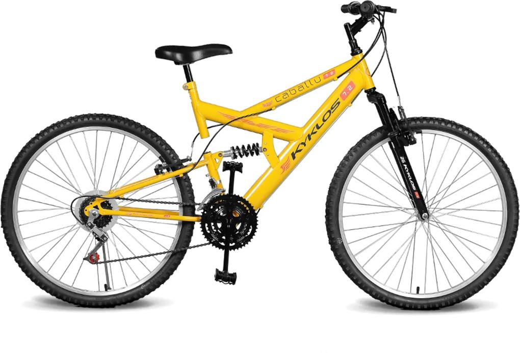 Bicicleta Kyklos Bikes Aro 26 Caballu 7.2 Alumínio Natural 21V Amarelo