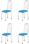 Kit 4 Cadeiras Altas 0.123 Anatômica Branco/Azul - Marcheli