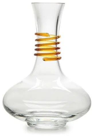 Decanter com Aplicação Espiral Âmbar Murano Cristais Cadoro