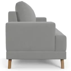 Sofá 3 Lugares 200cm Living Pés Curvos Santi D05 Suede Cinza - Mpozena