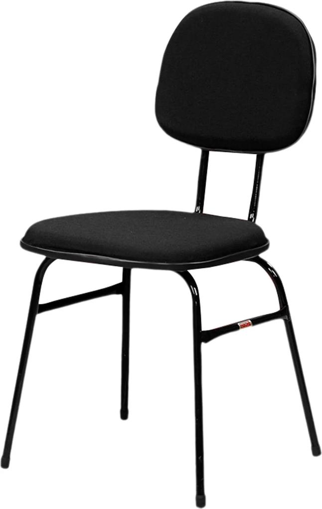Cadeira Miami Fixa Preto Espuma Injetada Fabone Móveis Tubulares