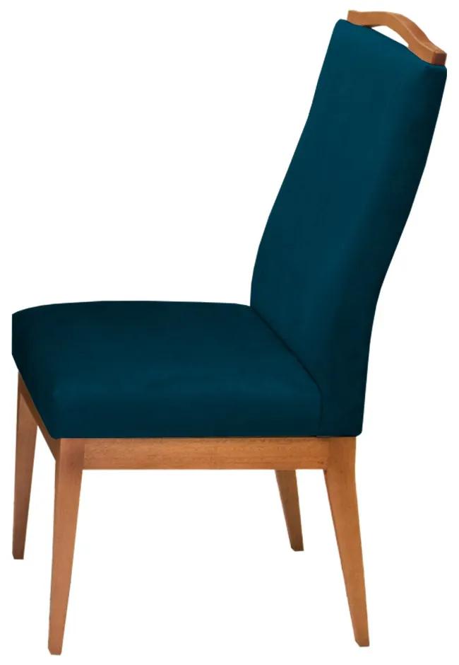 Conjunto 2 Cadeiras Decorativa Lara Veludo Azul Marinho