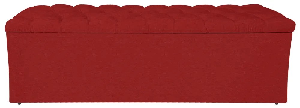 Calçadeira Estofada Liverpool 140 cm Casal Corano Vermelho - ADJ Decor