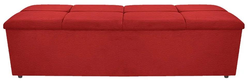 Calçadeira Munique 140 cm Casal Corano Vermelho - ADJ Decor