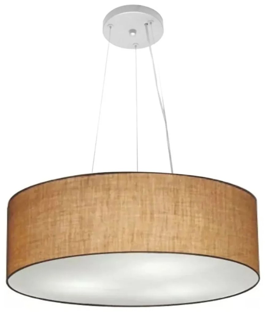 Lustre Pendente Cilíndrico Vivare Md-4134 Cúpula em Tecido 50x15cm - Bivolt