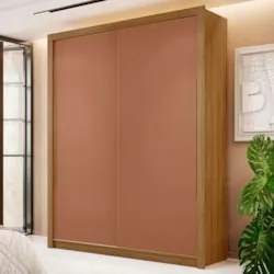 Guarda Roupa Solteiro 188cm 2 Portas Flex Dubai Nature/Camarim - Vila