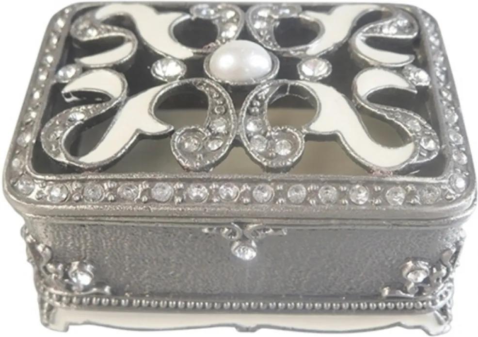 porta joias   LUXUOSA 7 cm  prata e cristal  Ilunato TI0096