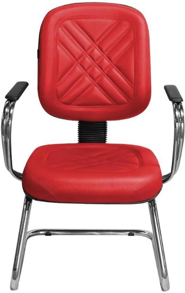 Cadeira Pethiflex PD-04SCBC Couro Vermelho