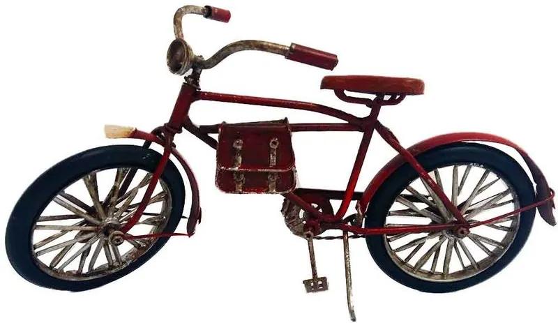 Miniatura Bicicleta Vermelha Com Bolsa De Couro