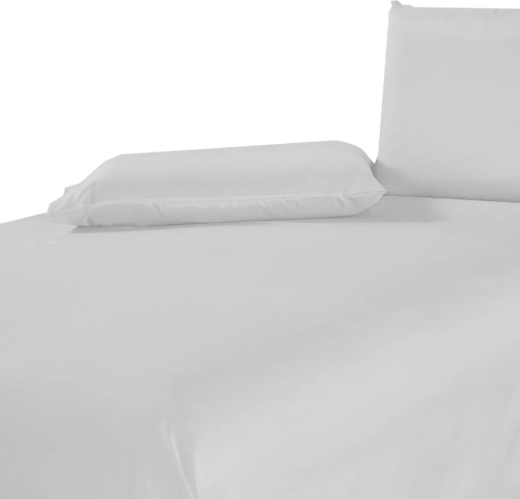 Roupa de Cama 200 Fios Toque de Algodão Casal 3 Peças Branco Casa Dona