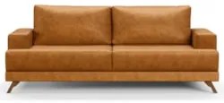 Sofá 3 Lugares 180cm Living Pés Curvos Santi D05 Sintético Whisky - Mp