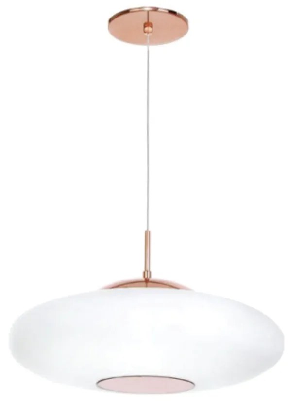 Pendente Vidro Oval Flat Ø40X16Cm Metal E Vidro 03Xg9 |Old Artisan Pd-... (CROMADO)