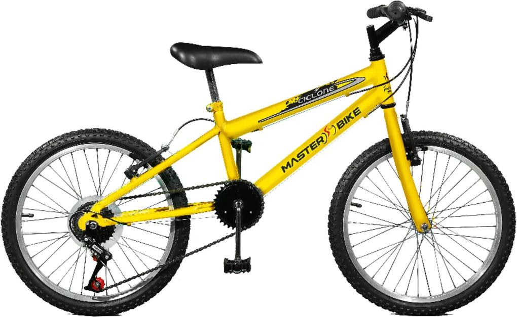 Bicicleta Master Bike Aro 20 Masculina Ciclone Plus 7 Marchas Amarelo