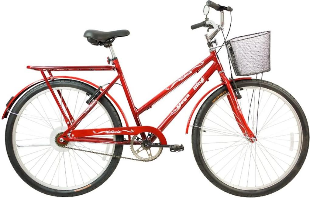 Bicicleta Aro 26 Freio V-Break Quadro Aço Valência Free Vermelho - Mega Bike